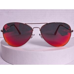 Vintage Ann Taylor LOFT Pink and Gold Pink Mirror Aviator 60-22-135 Sunglasses